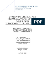 Qualitative Chemical & Microbial Analysis of Water Sample From Purok Kaymito, Liloan, CC
