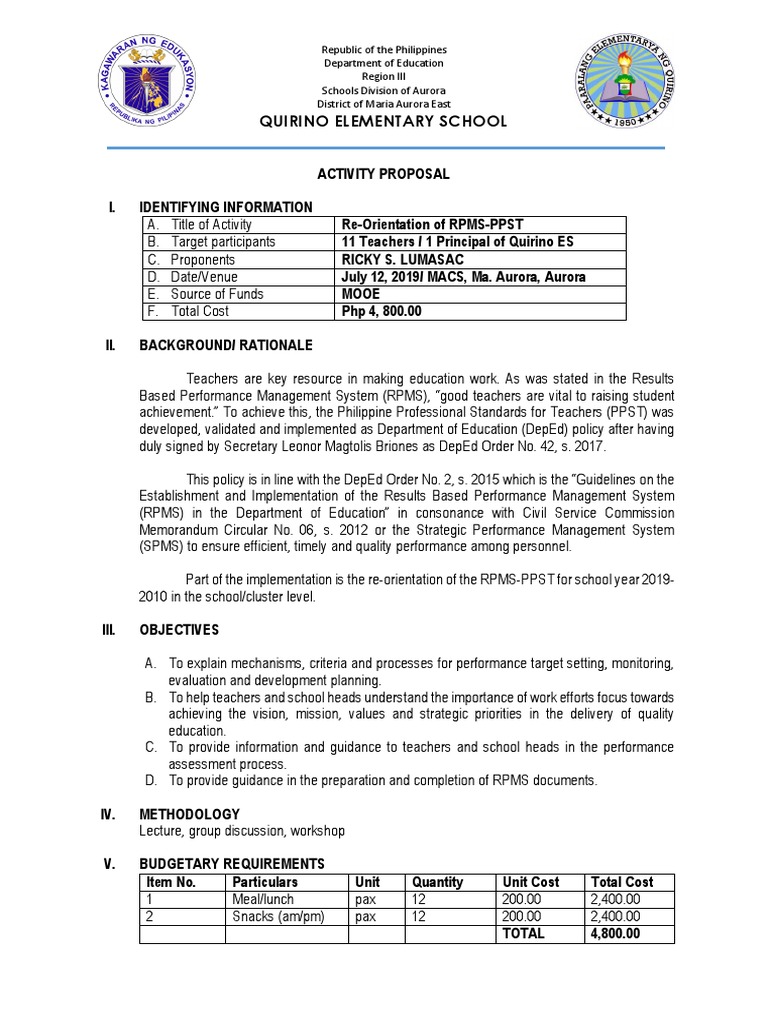 Training Design Rpms Ppst Pdf Business