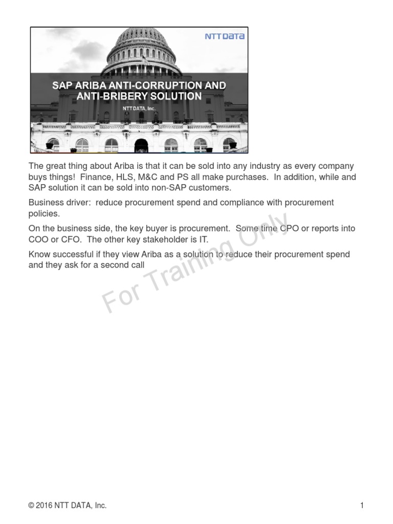 SEP - N - SAP Ariba Anti-Corruption and Anti-Bribery Solution - FCD PDF ...