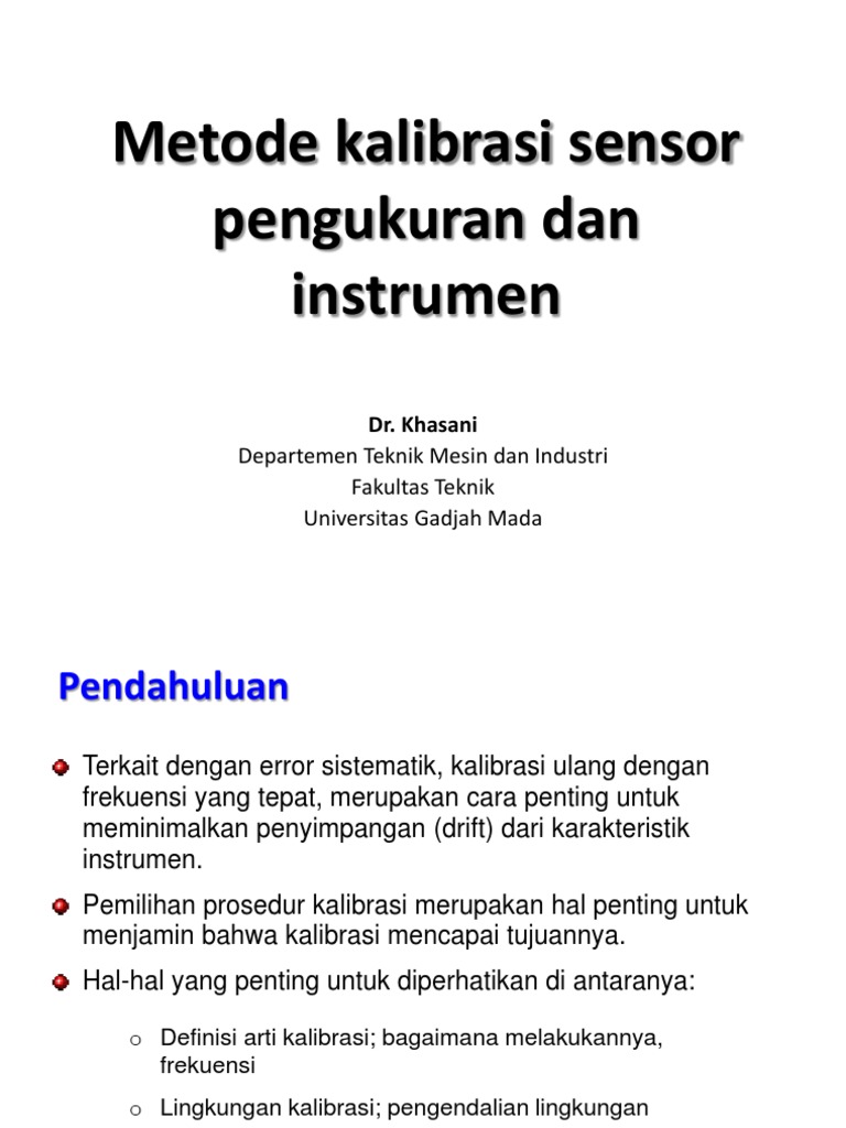 Metode Kalibrasi Sensor dan Instrumen | PDF | Sains & Matematika | Komputer