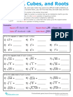 Ejercicios de Raices Cuadradas y Cubicas