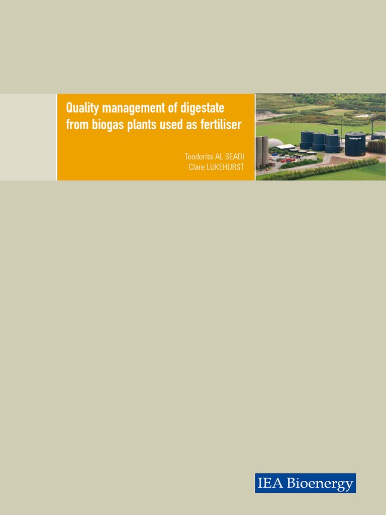 Quality Management of Digestate From Biogas Plants PDF | PDF ...