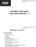 L6-L9-Variables, Data Types, Sizes and Constants