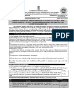 Admission Notice For Direct Admission To Second Year of Full Time Under Graduate Degree Courses in Engineering /technology For ACADEMIC YEAR 2019-20