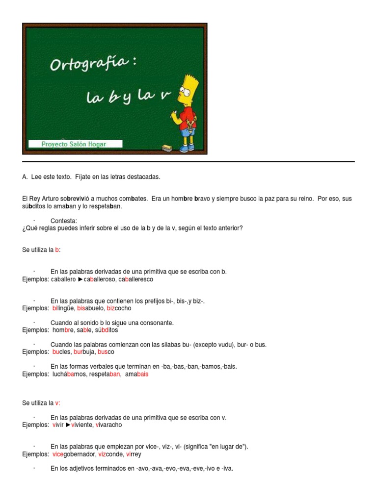 Uso de B y V en Español | PDF | Verbo | Relaciones sintácticas