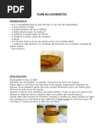 Recette Flan de Courgette