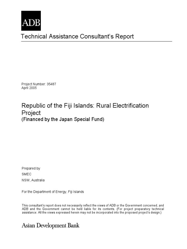 Rural Electrification in Fiji Islands PDF Rural Electrification