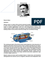 Nicola Tesla's Principles of the Electric Motor