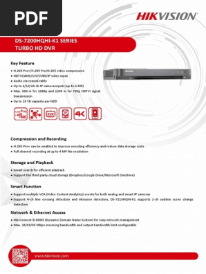 Dvr Hikvision 72xx Video Digital Video Recorder
