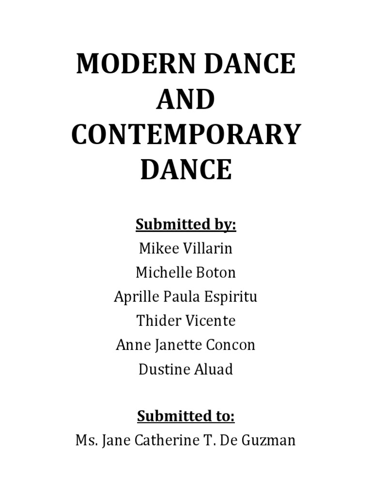 Modern And Contemporary Dance Pdf Dances Theatre