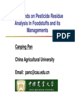 New Trends On Pesticide Residue Analysis in Foodstuffs and Its Managements