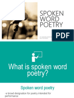 Spoken Word Poetry: 21 Century Literature From The Philippines and The World
