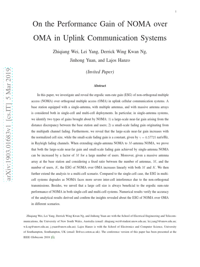On The Performance Gain of NOMA Over OMA in Uplink Communication ...