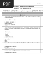 DEPARTMENT: Computer Science & Engineering Module 1 - Solved Programs Semester: 6 SUBJECT: Python Application Programming SUB CODE: 15CS664