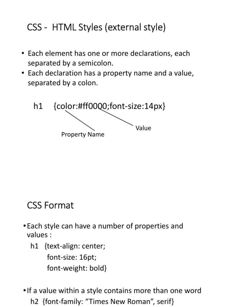 ICT Css Notes | PDF | Cascading Style Sheets | Times New Roman