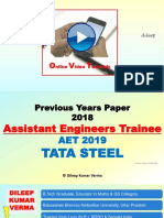 AET Tata Steel 2018 Paper Aptitude Section PDF