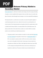 Primarry and Secondary Market