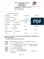 Instituto Politécnico Nacional Cenlex Ust Study Guide Basic 3 Midterm Life Beginner Units 9-10 Section I. Use of Language / Vocabulary