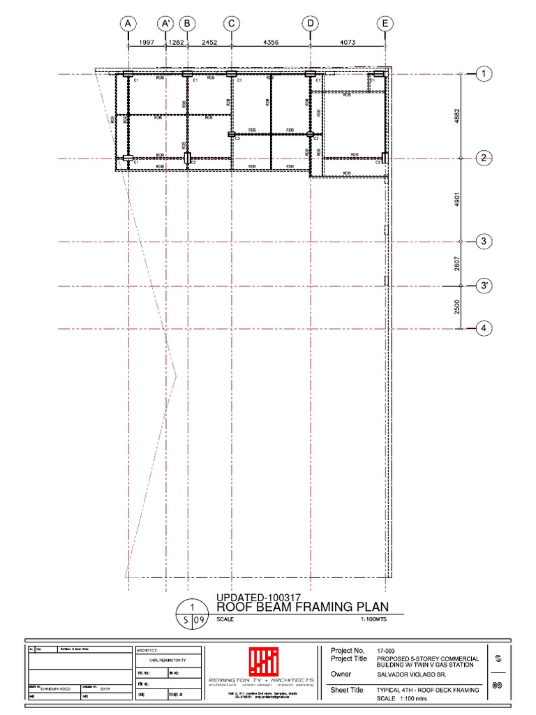 Roof Beam Framing Plan: 1 UPDATED-100317 | PDF