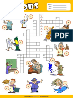 Jobs Esl Vocabulary Crossword Puzzle Worksheet For Kids PDF