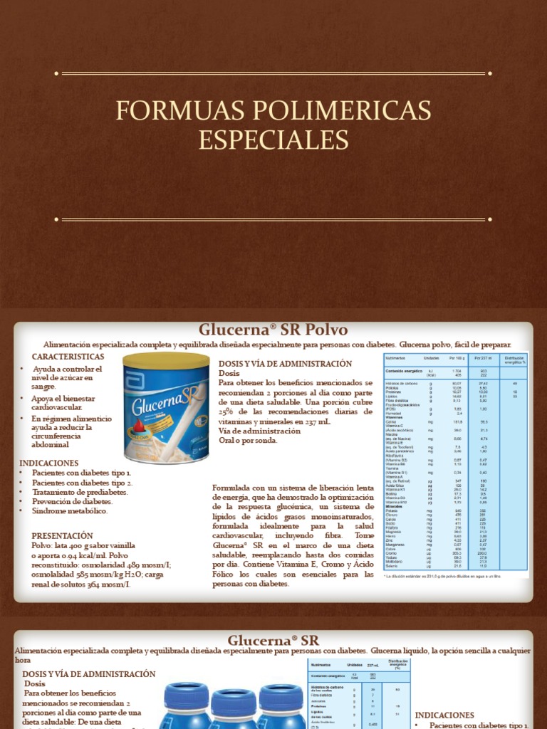 Formulas Poliméricas Especiales | PDF | Diabetes mellitus | Nutrición