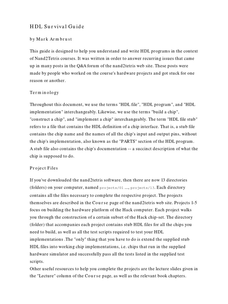 HDL Survival Guide | PDF | Hardware Description Language | Application ...