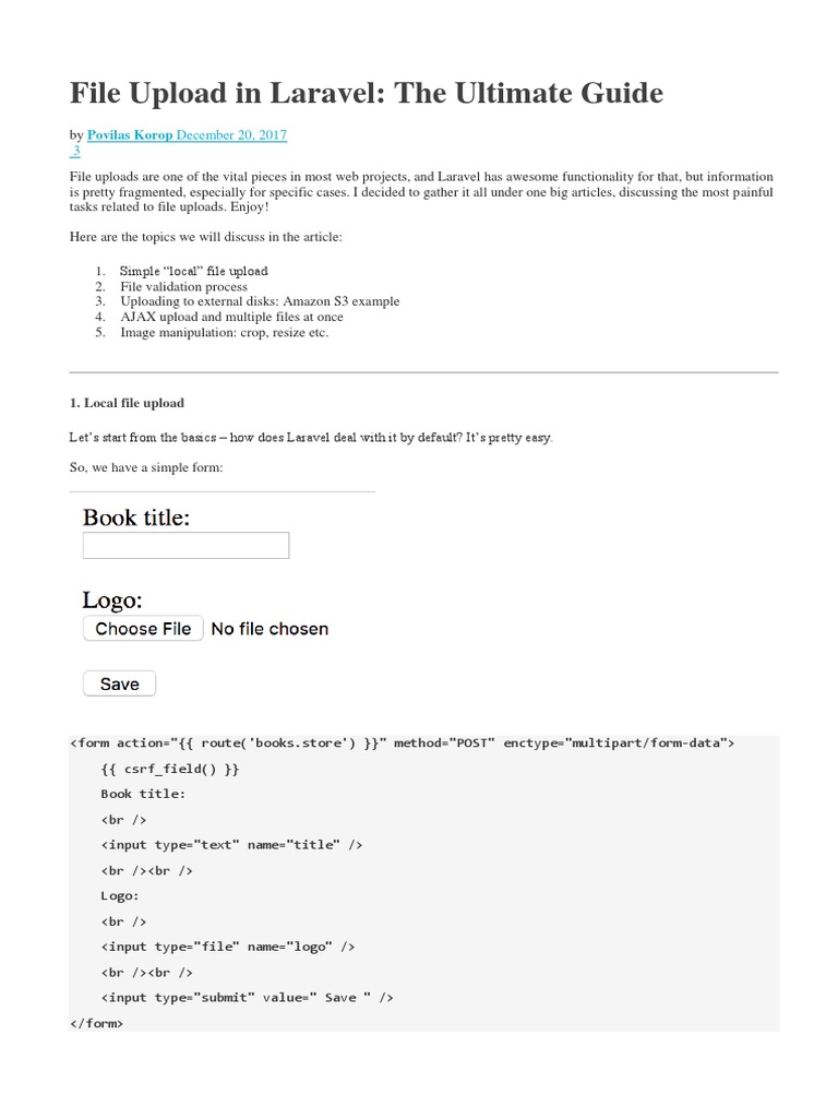 Laravel - File Upload in Laravel | PDF | Computer File | File Format