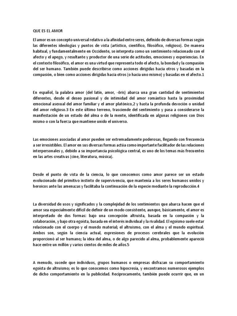Que Es El Amor | PDF | Altruismo | Amor