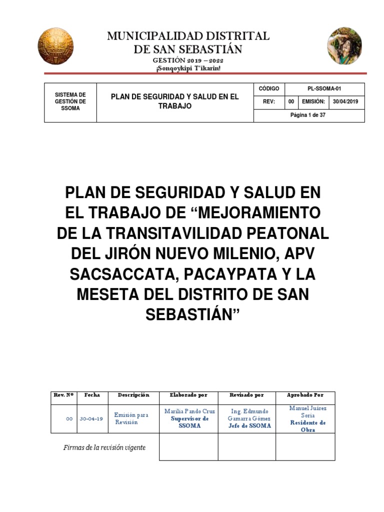 Pl-Ssoma-01 Plan de SST | PDF | Seguridad y salud ocupacional | Riesgo