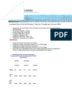 Calculate Size of Circuit Breaker or Fuse For Transformer (As Per NEC)