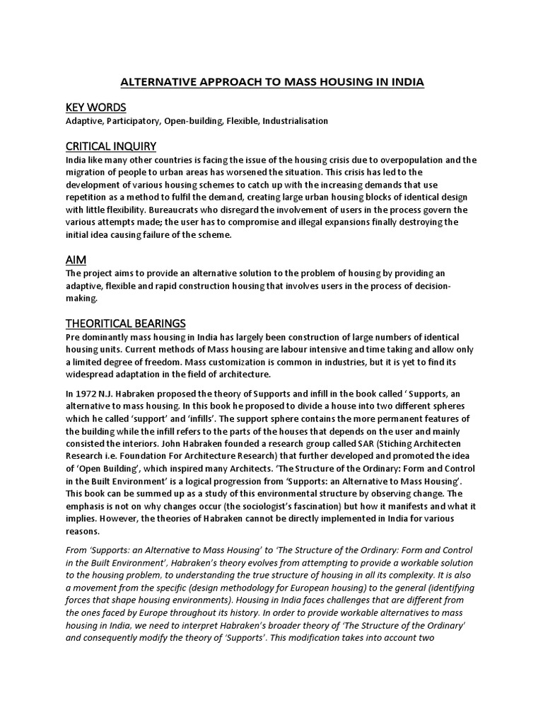 Adaptive Housing Solutions for India | PDF | Theory | Design