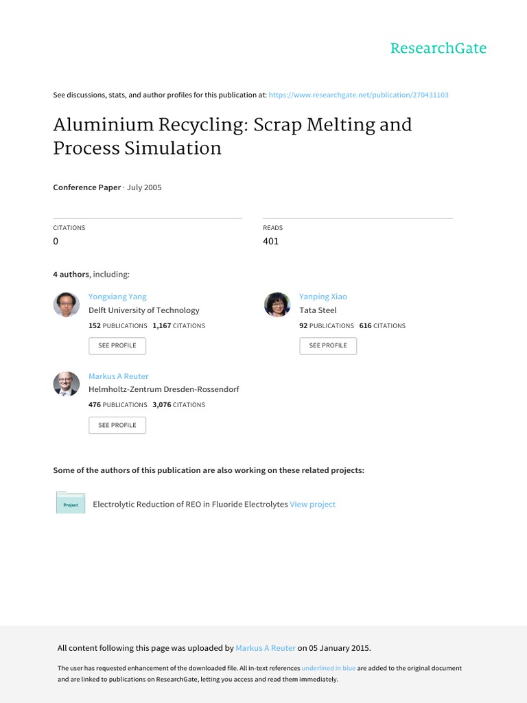 Aluminium Scrap Melting Process Analysis | PDF | Scrap | Aluminium