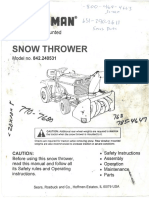 Craftsman 842.240531 Snowthrower
