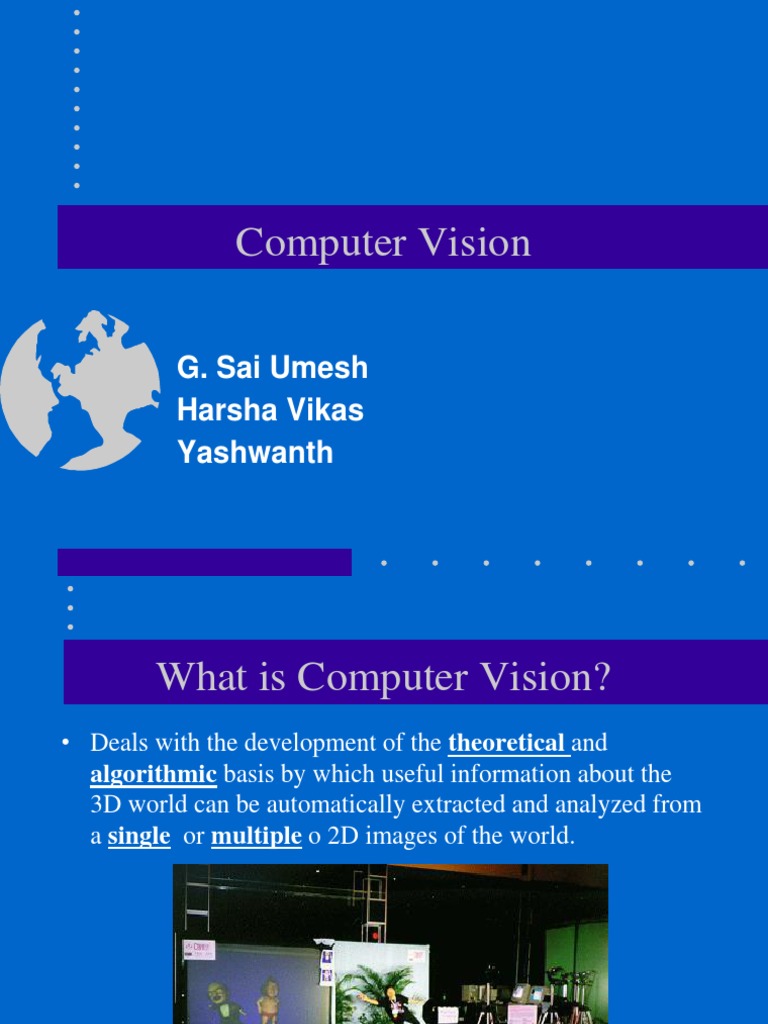 Computer Vision: G. Sai Umesh Harsha Vikas Yashwanth | PDF | Computer ...