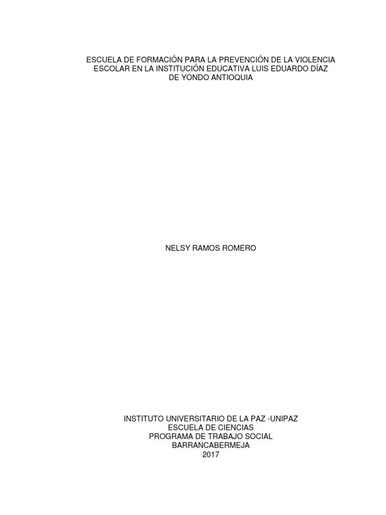Informe de Práctica en Trabajo Social UNIPAZ | PDF | La violencia ...