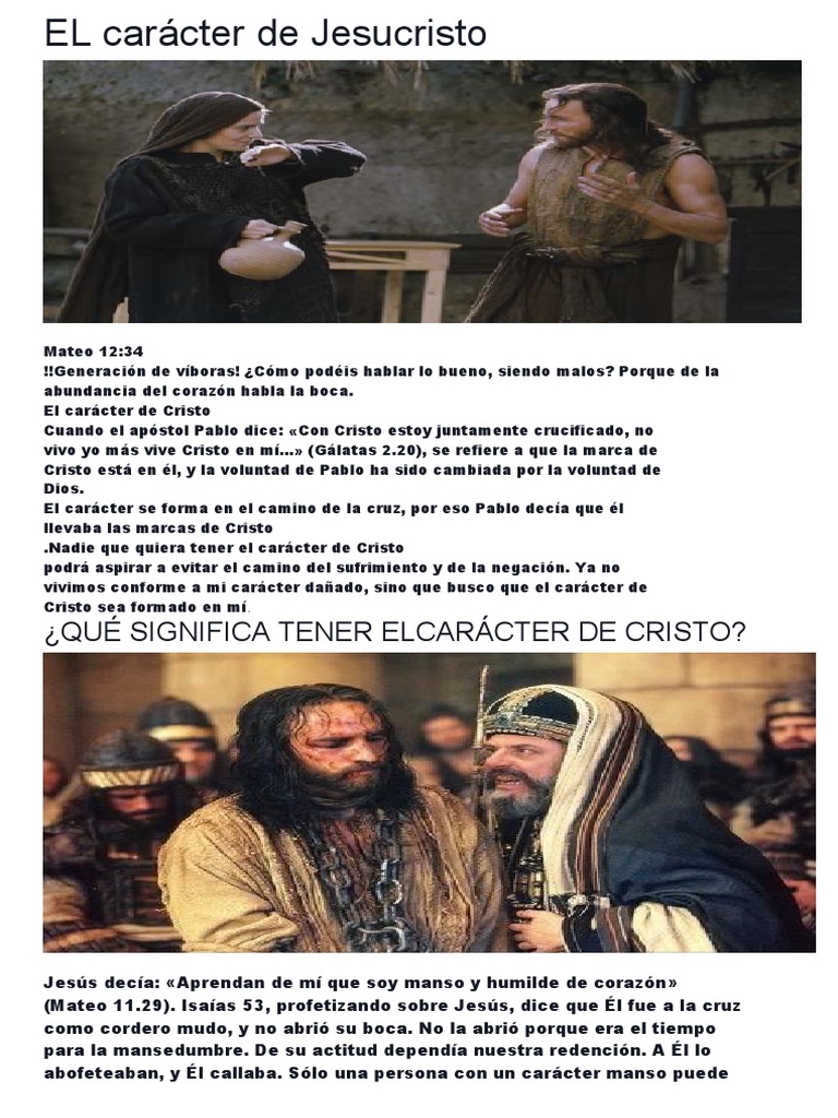 El carácter de Cristo en nosotros | PDF | Jesús | Cristo (título)