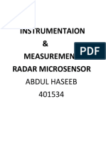 Instrumentaion: & Measurement Radar Microsensor