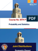 Course No: MTH F113: Probability and Statistics