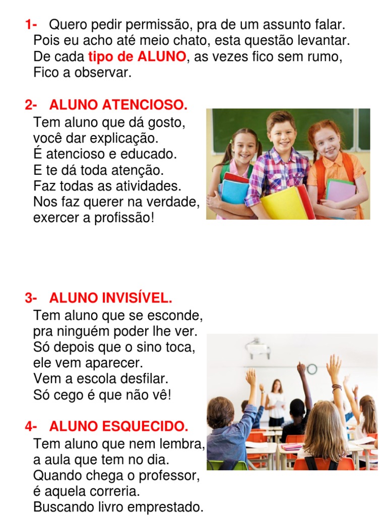 Quais são os tipos de alunos?