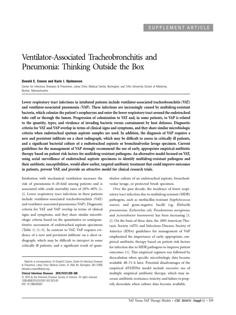VAT and VAP Therapy Models Explained | PDF | Pneumonia | Infection