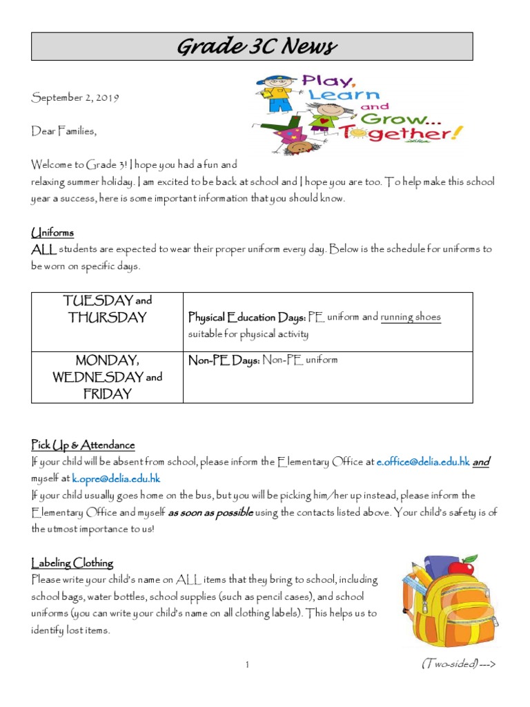 Welcome Letter 2019 | PDF