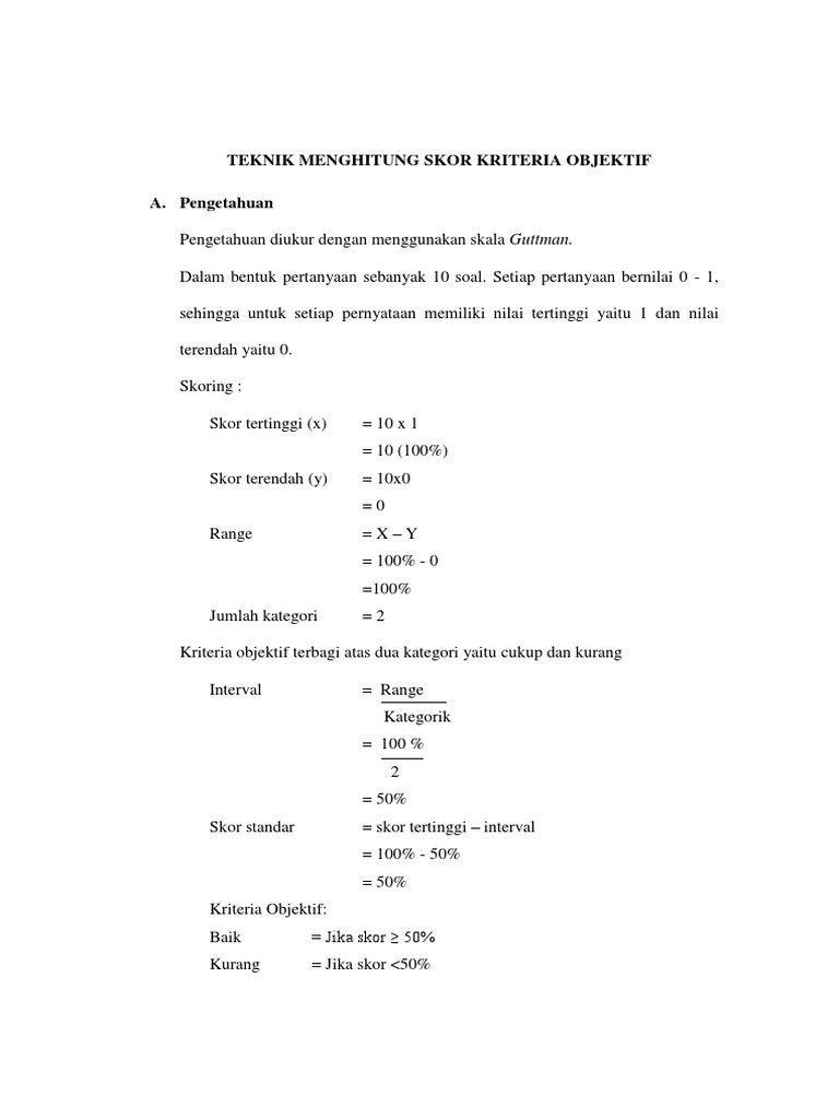Skoring Skala Guttman dan Likert | PDF