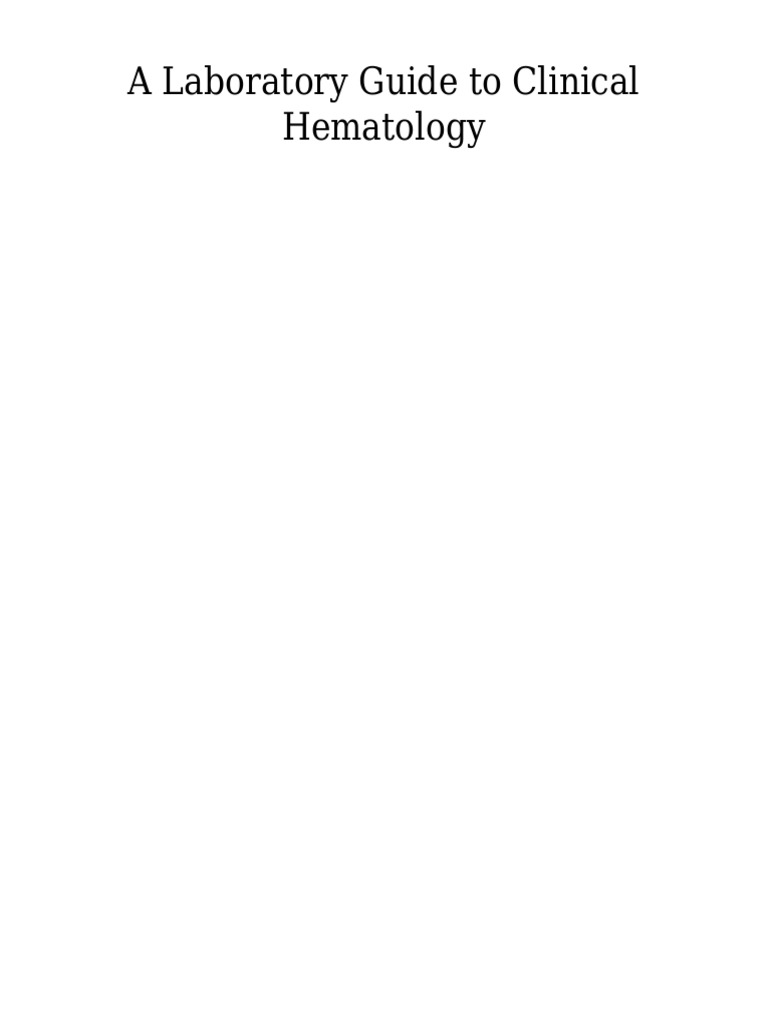 Clinical Hematology Laboratory Guide | PDF | Anemia | Red Blood Cell