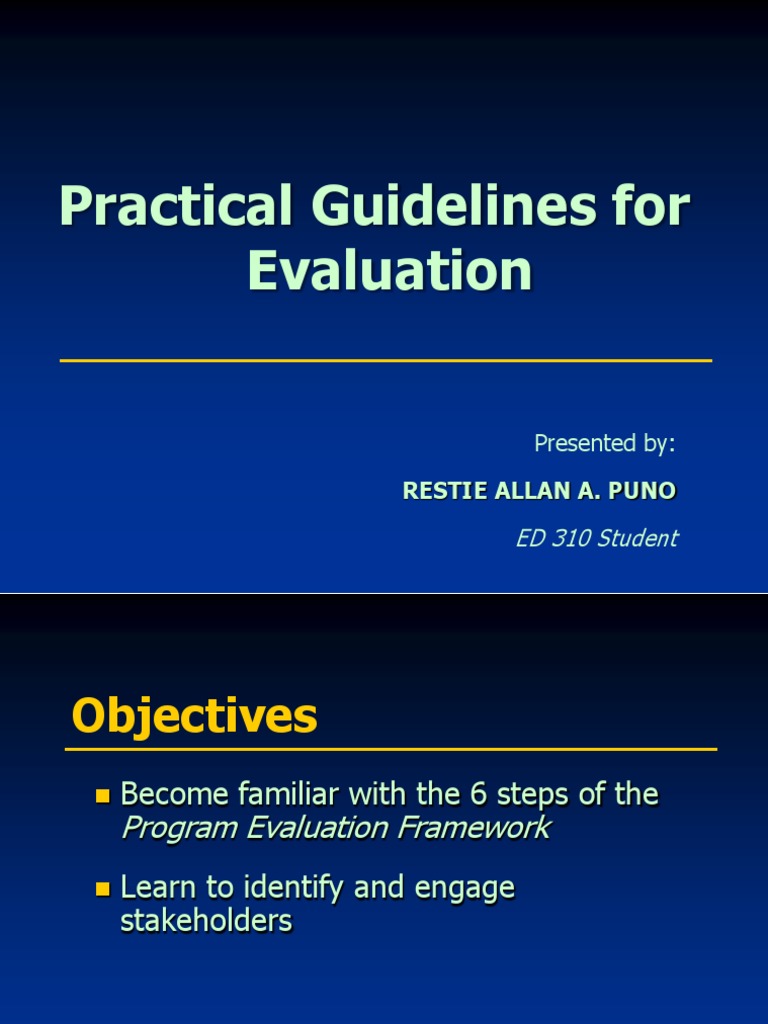 Program Evaluation Guidelines Overview | PDF | Program Evaluation ...
