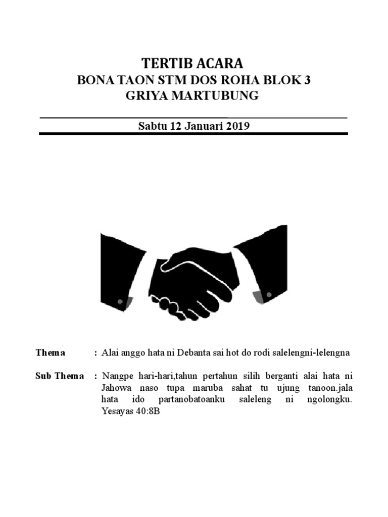Acara Tahun Baru STM Dos Roha 2019 | PDF