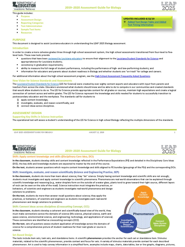 Leap 2025 Assessment Guide For Biology PDF PDF Proteins