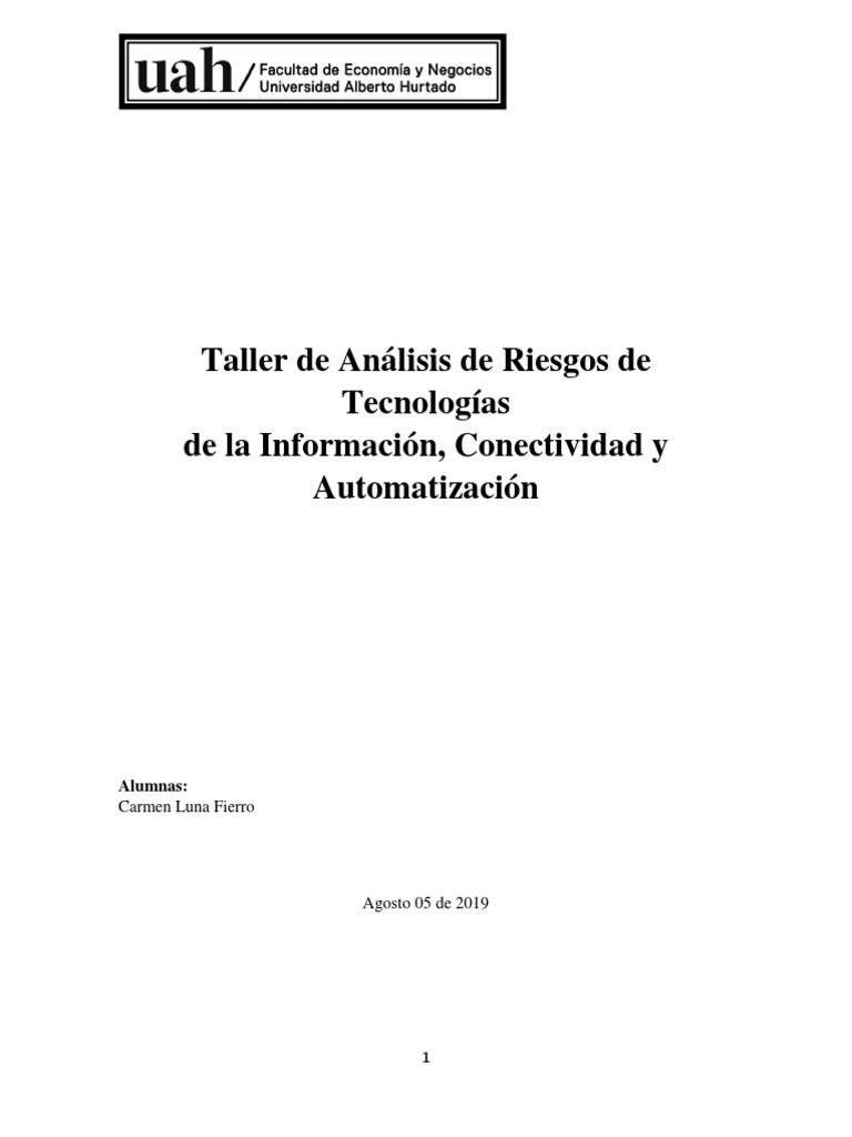Taller de Analisis de Riesgo | PDF | Marca comercial | La seguridad ...