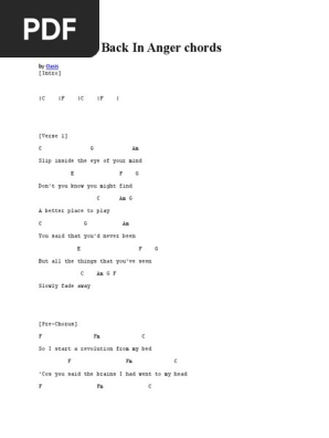 Dont Look Back In Anger Chords Docx Song Structure Songs