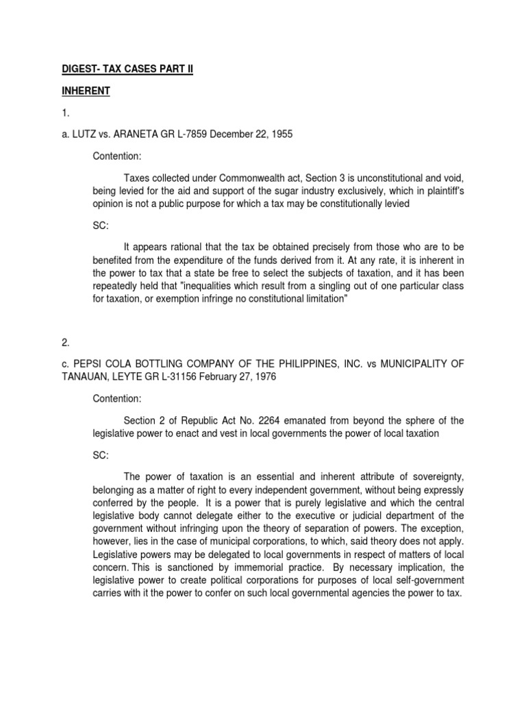 Analysis of Tax Cases Part II Exploring the Principles of Uniformity