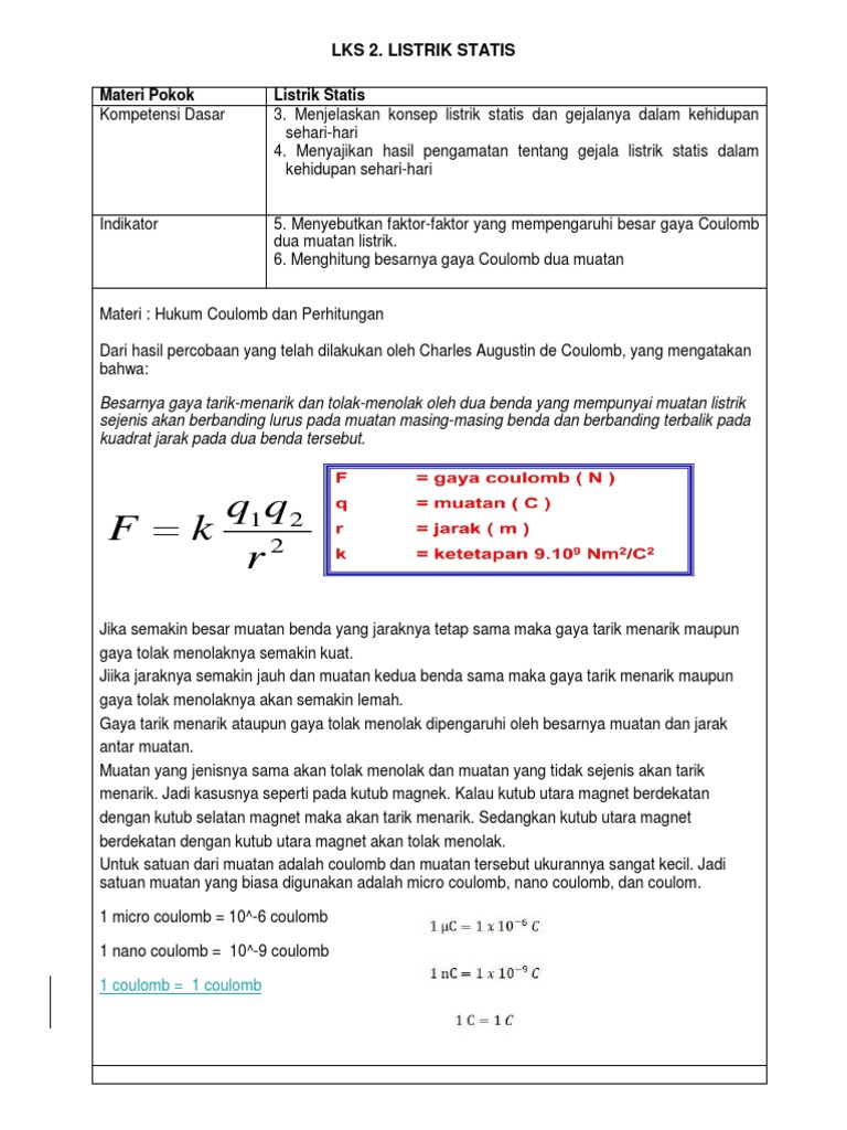 Faktor faktor yang mempengaruhi besarnya gaya listrik